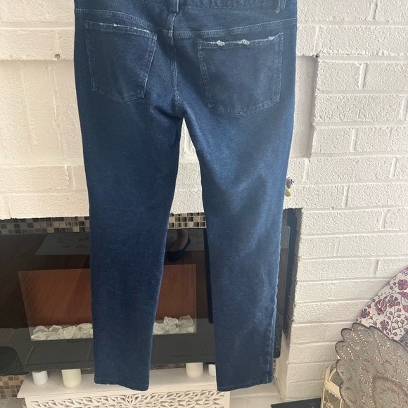 Alice + Olivia jeans size 4 distressed skinny base Jeans dark blue Made in NYC - Picture 9 of 9